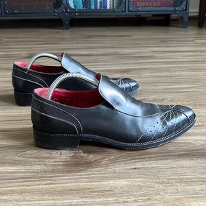 Francesco Smalto Paris Stitched Leather Slipon Shoes